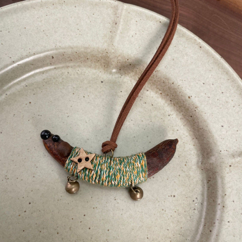 Pea Horn Sausage Dog Sweater Chain Fun Braid Rope Bell Pendants