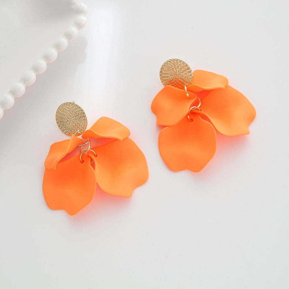 Women's Color Acrylic Pearl Tassel Spray Paint Eardrops Fashion Earrings