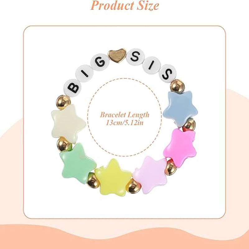 English Alphabet Letters Gift Friendship Color Elastic Bracelet