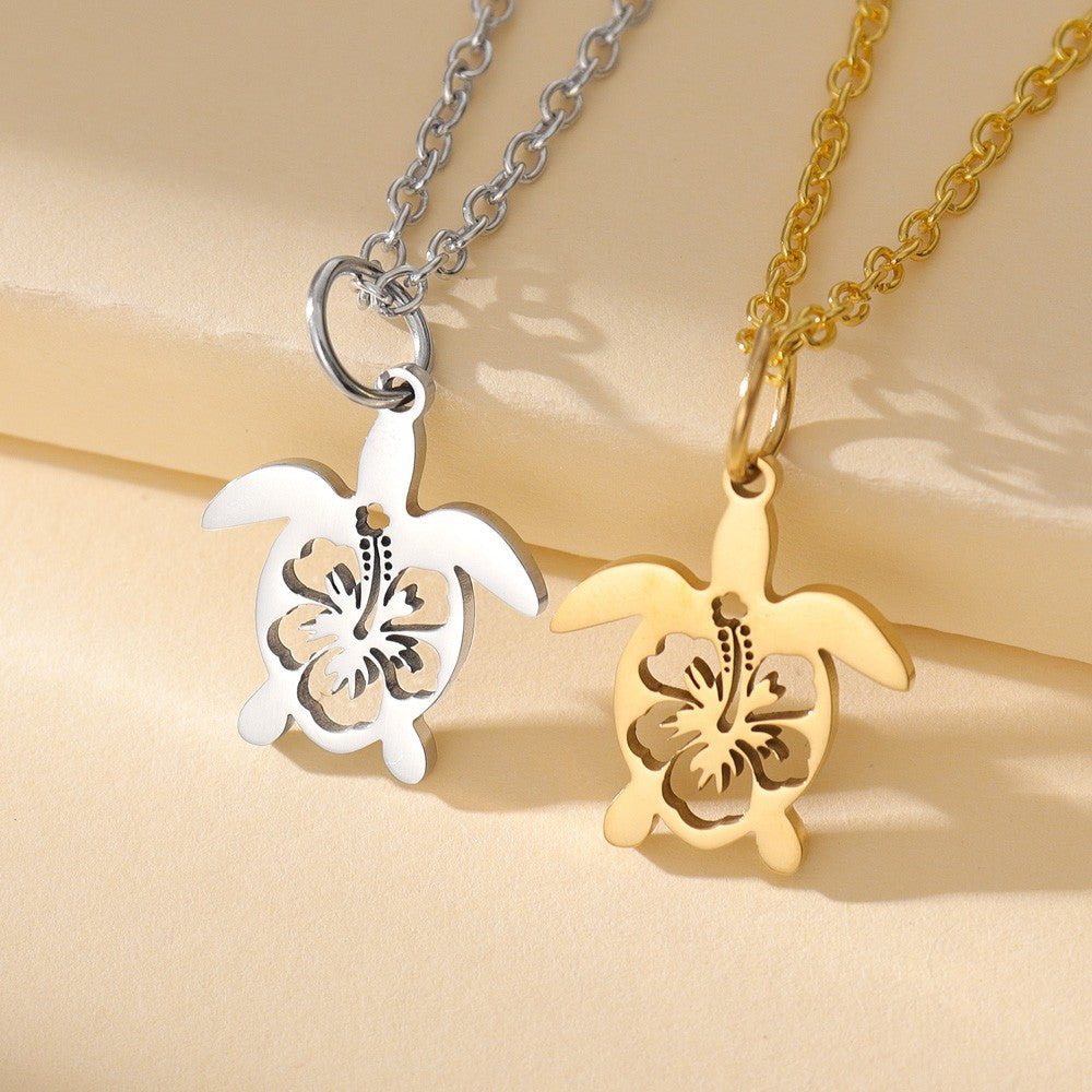 Steel Hollow Turtle Personalized Minority Trendy Pendant