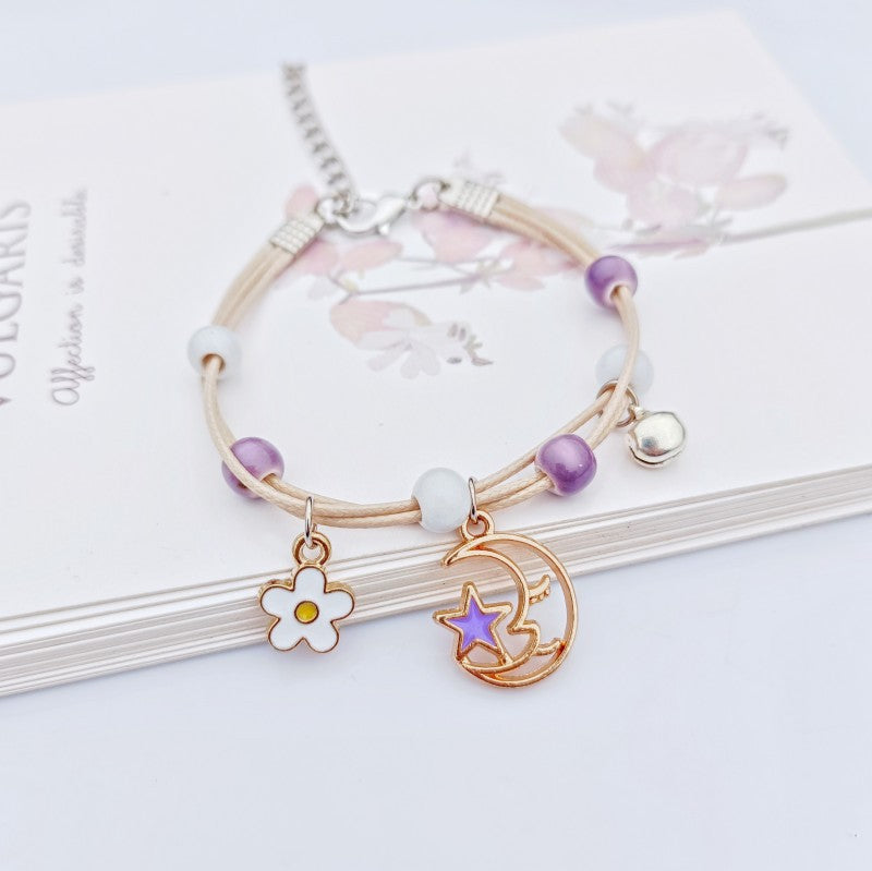 Children's Star Moon Woven Female Girlfriends Cute Couple Bracelet