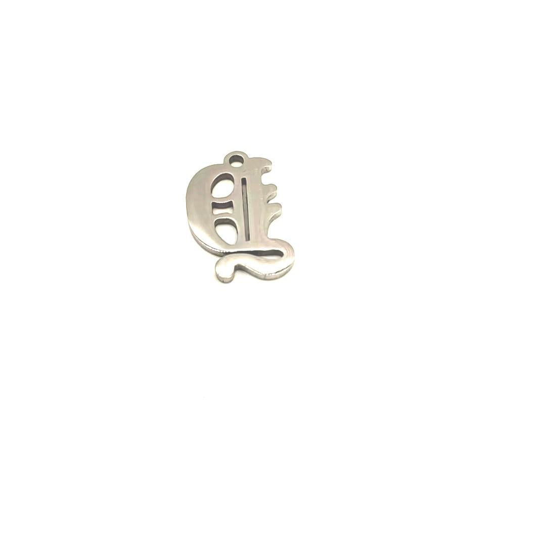 Titanium Steel Retro Alphabet Outer Hole Round Artistic Pendant
