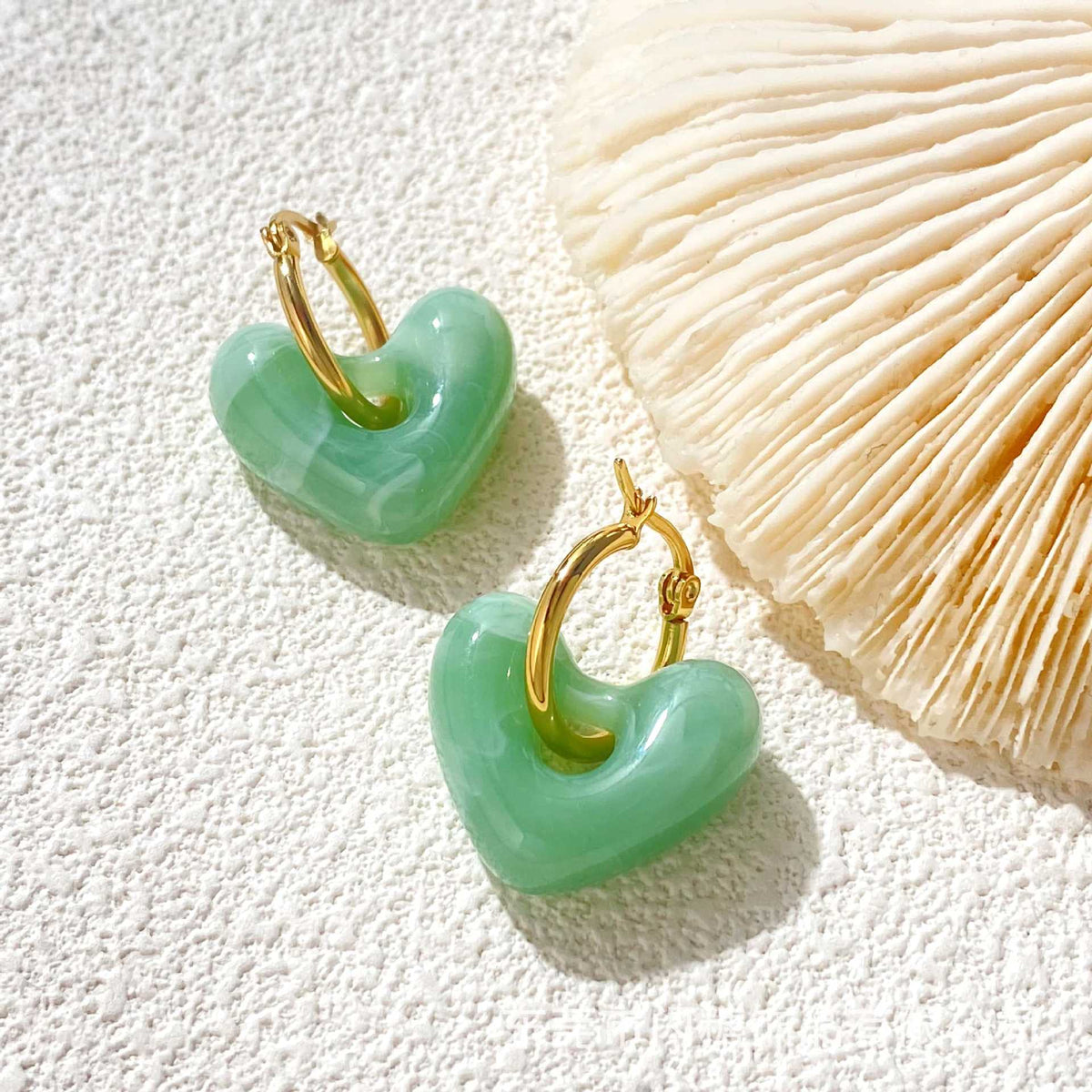 Women's Resin Lovely Geometric Ear Clip Fashionable Simple Stud Earrings