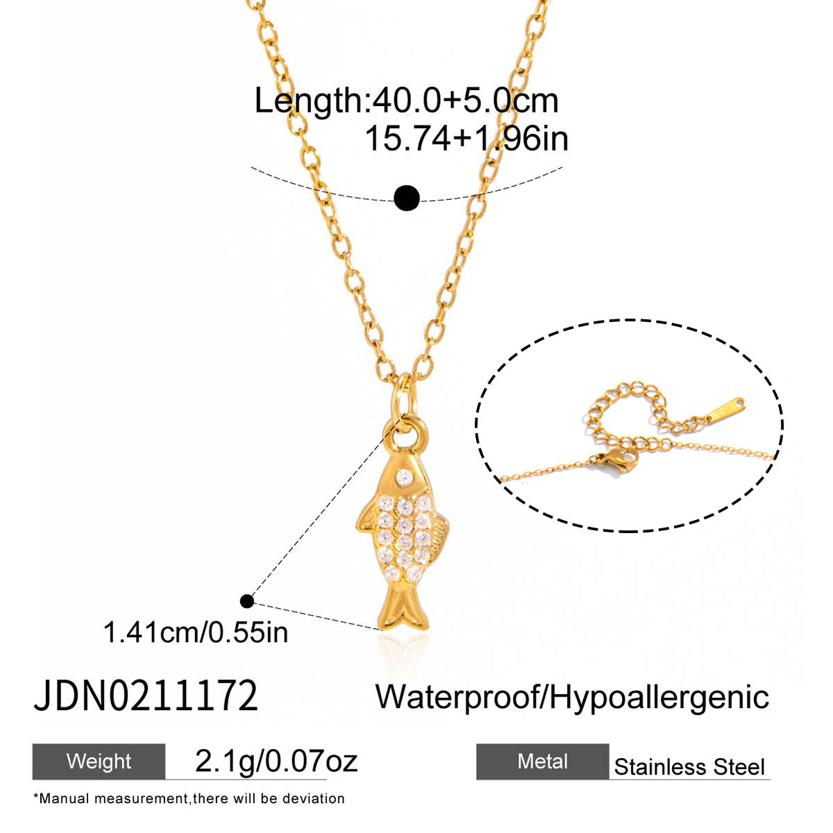 Titanium Steel Fish Light Luxury Minority Clavicle Chain Necklace