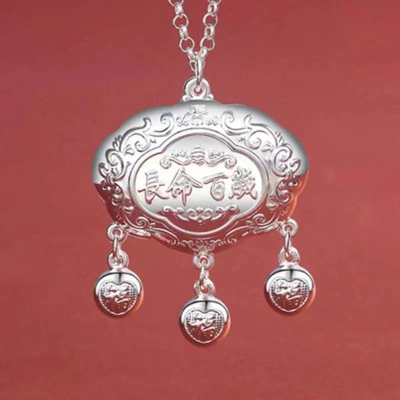 Sier-plated Long Life Sier Lock Years Old Pendant