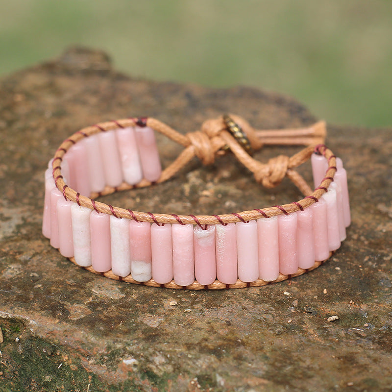Bohemian Style Natural Stone Lan Di Royal Vintage Hand-woven Bracelet