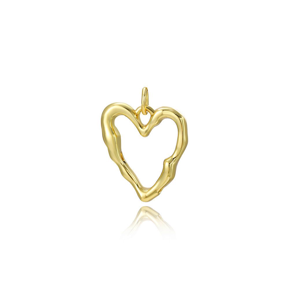 Copper Plating Vintage Style Concave Convex Peach Pendants