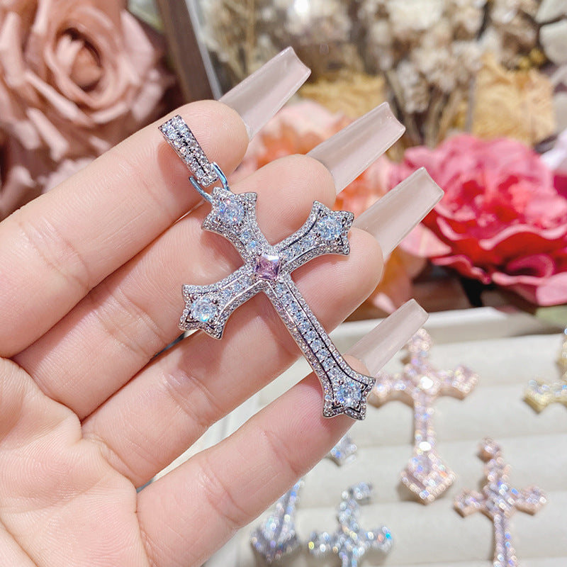 Full Diamond Cross Hip Hop Real Necklaces