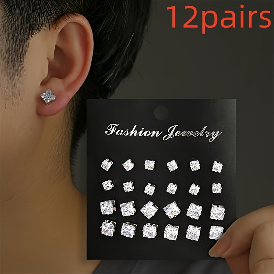 Fashionable Diamond Super Flash White Square Rings