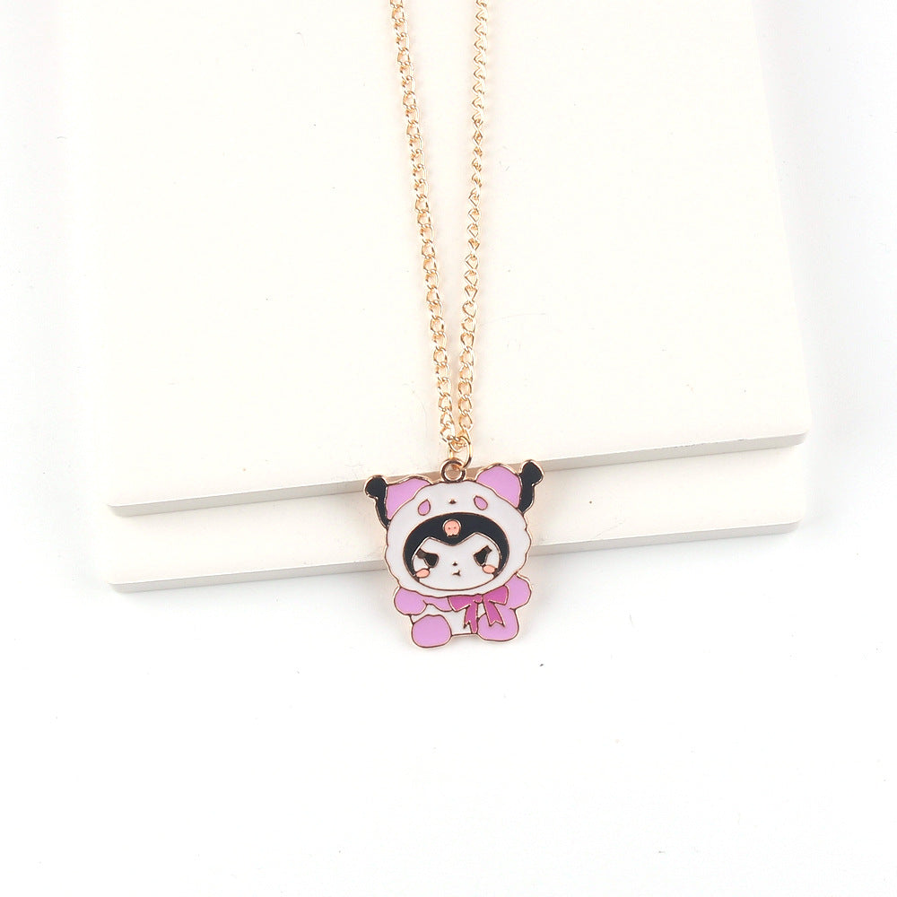 Cute Cartoon Simple Clow Oil Dripping Necklaces