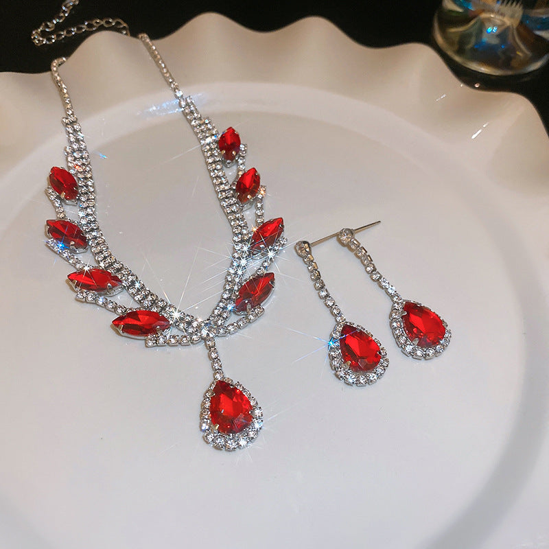 Women's Style Geometric Water Drop Fashion Short Light Jewelry Set