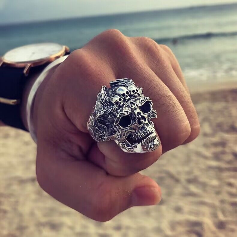 Skull Male Rock Gothic Punk Gift Ring