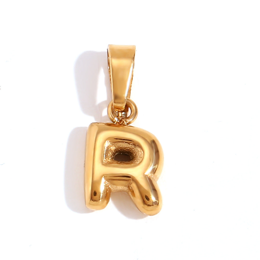 Bubble English Stainless Steel Gold Plated Pendant