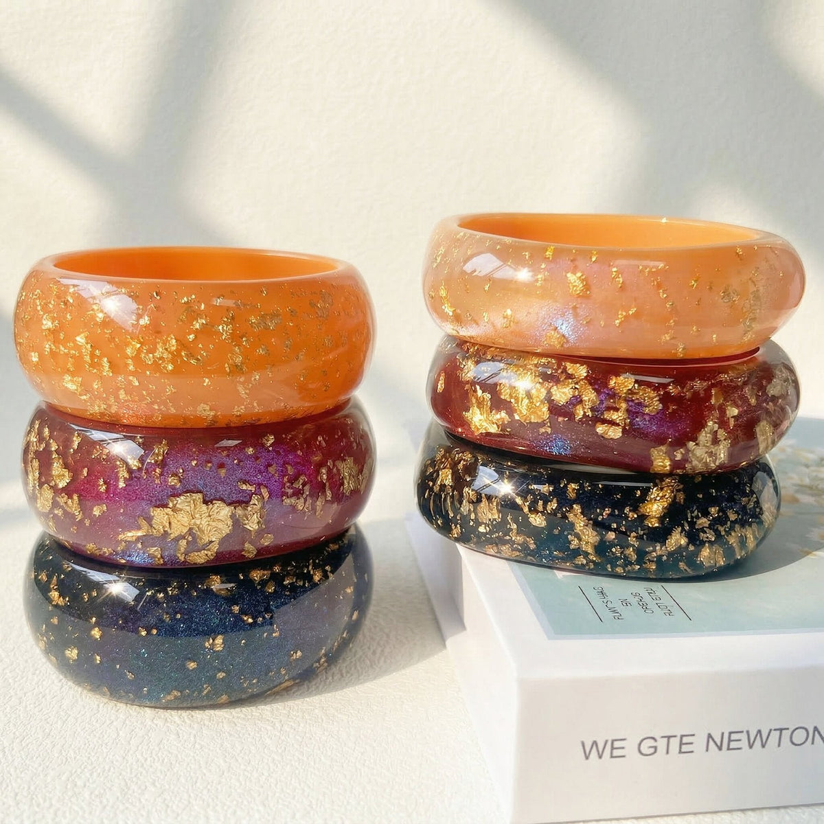 Women's Geometric Circle Irregular Gold Foil Resin Fashion Simple Niche Temperament Bracelets