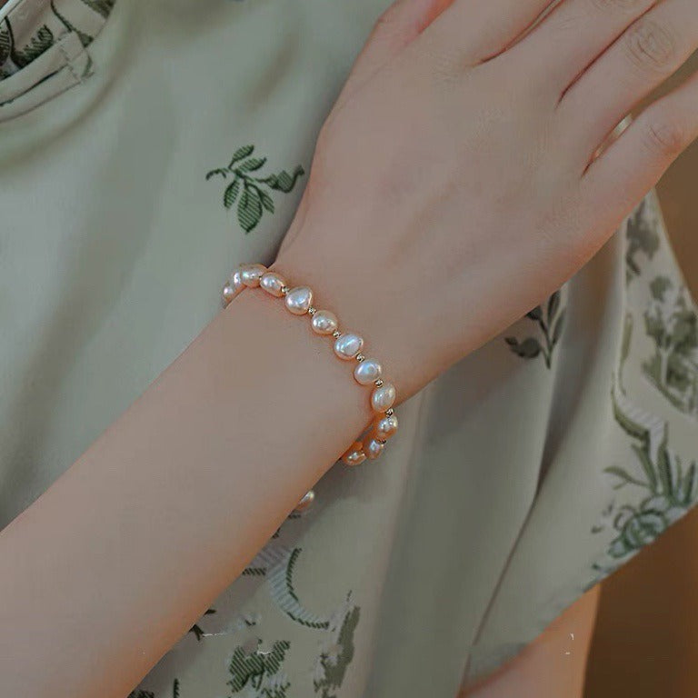 Women's Retro Irregular Freshwater Imitation Pearl Pull-out Adjustable Bracelets