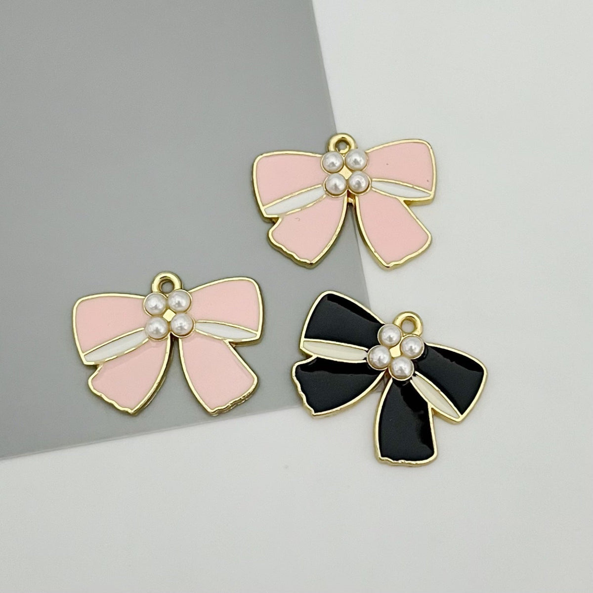 Style Oil Dripping Alloy Bow Handmade Hair Cute Pendants