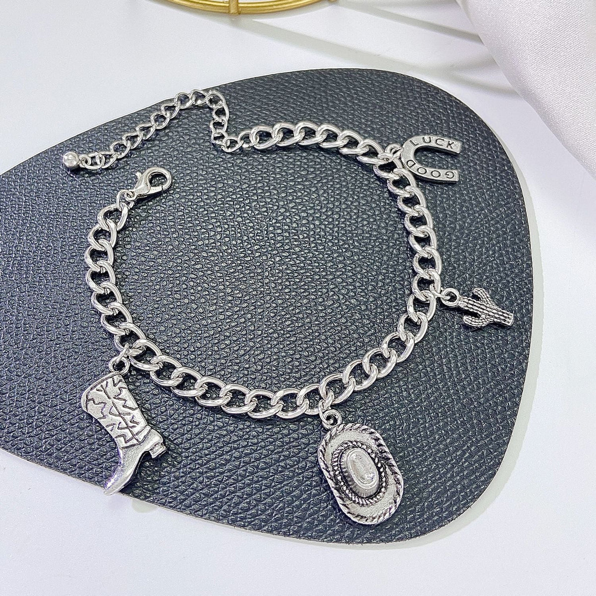 Western Denim Female Style Retro Boots Jewelry Set