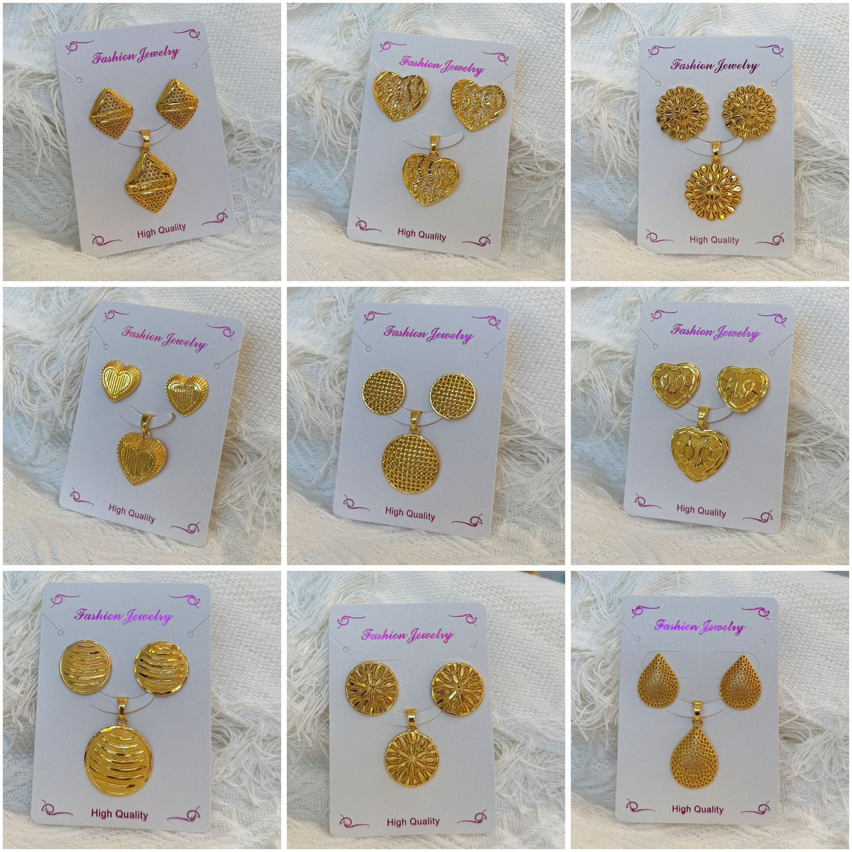 Niche Design Mild Luxury Retro Golden Versatile Jewelry Set