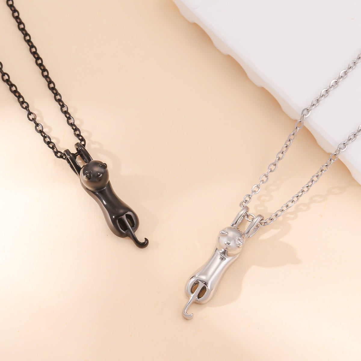 Kitten Perfume Bottle Stainless Steel Titanium Animal Memorial Cremains Design Necklaces