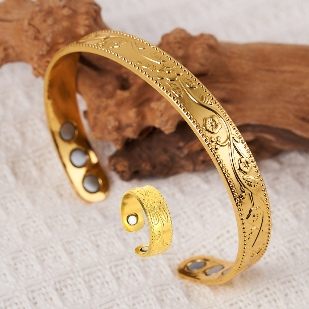 Atmospheric Lucky Tree Magnet Red Copper Health Care Bracelet