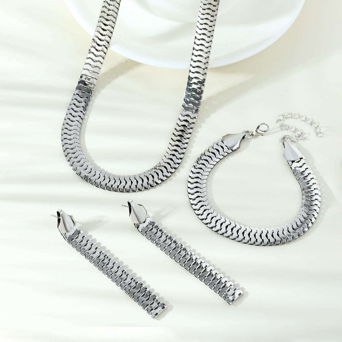 Plaid Eardrops Combination Suitable For Daily Jewelry Set