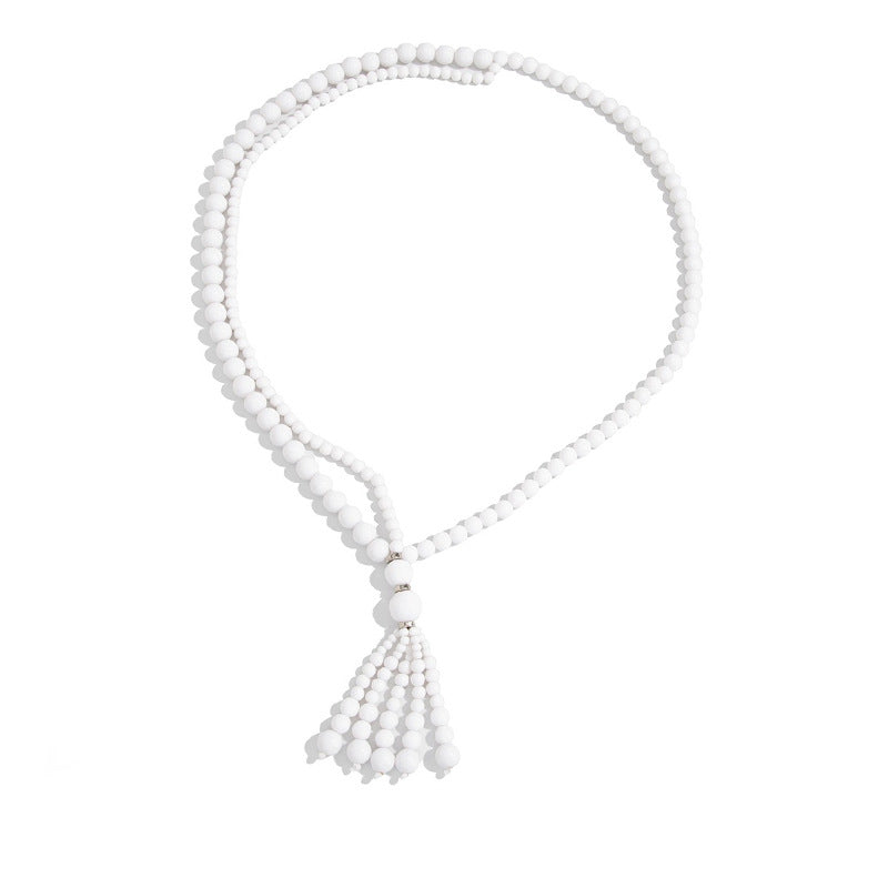 Mild Luxury Retro Knotted Beaded Long Minority Fashion Necklace