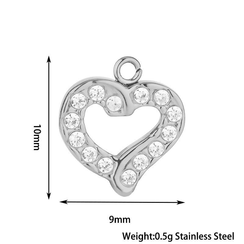 Stainless Steel Inlaid Zircon Clover Lucky Necklaces