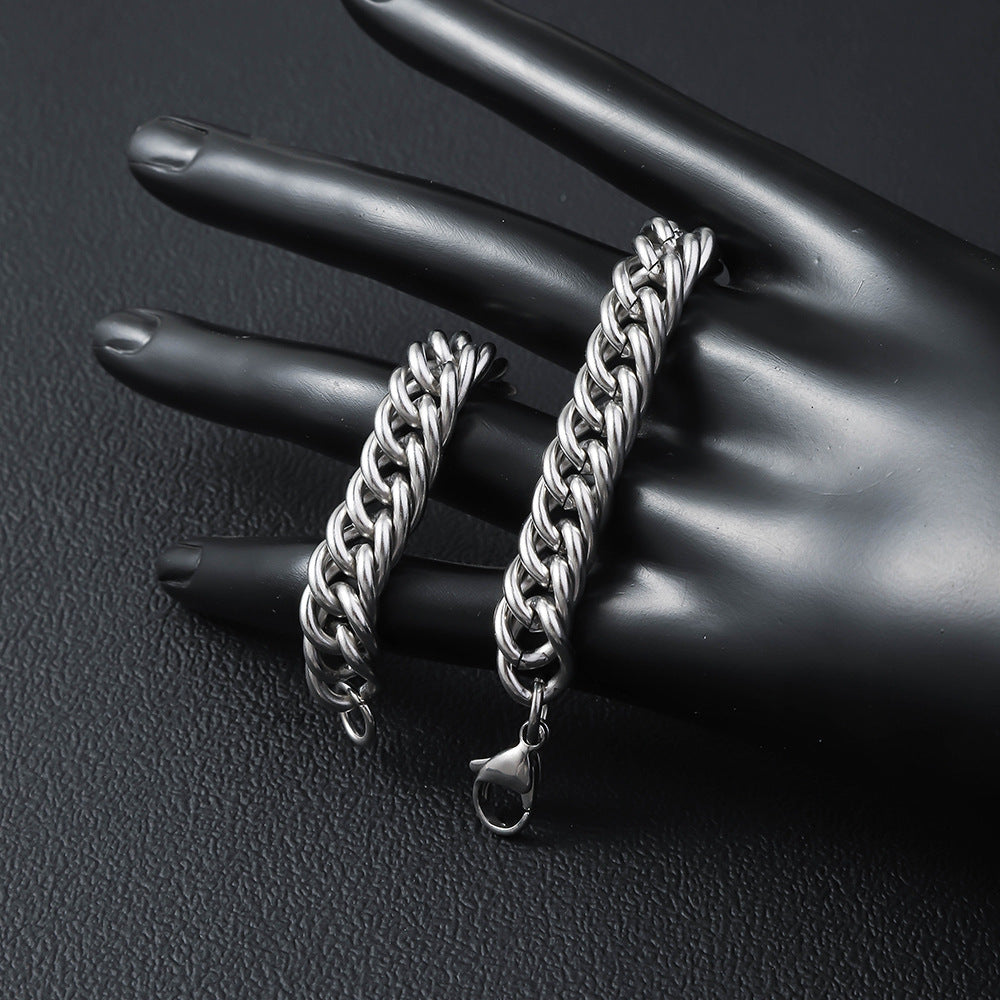 Type Cuban Link Chain Polished Punk Hand Accessory Bracelet