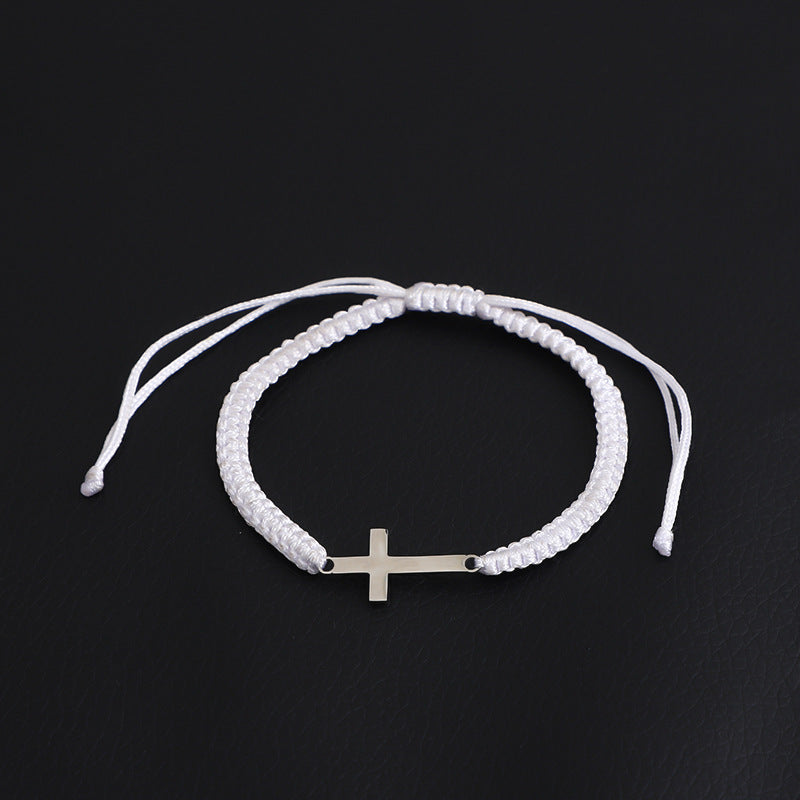 Stainless Steel Cross Shelf Woven Hand Bracelets