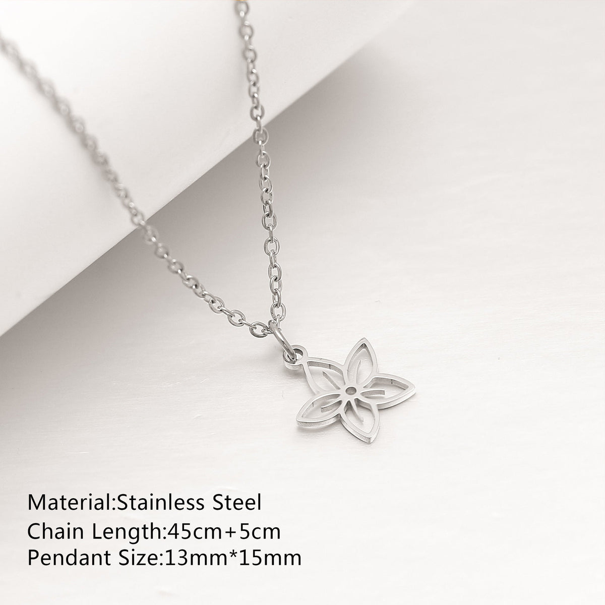 Women's Steel Simple Butterfly Clover Lucky Lotus Mushroom Clavicle Chain Color Necklace