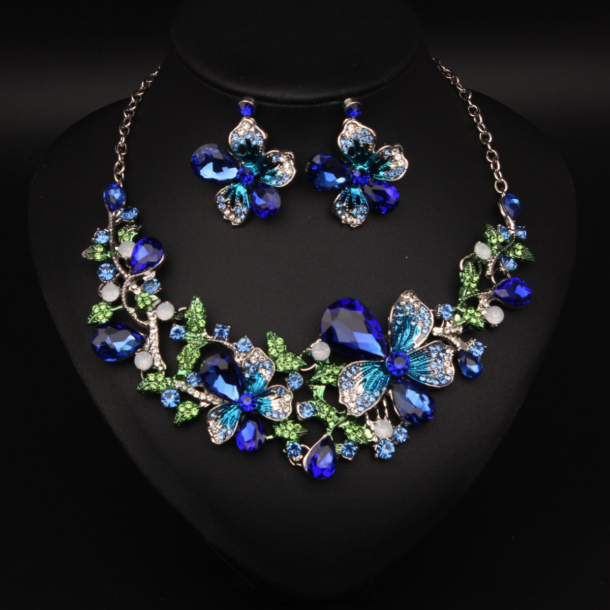 Jewel Flower Crystal Suite Banquet Dress Earrings