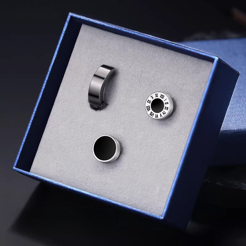 Men's Ear Clips Single Trendy Personal Korean Style Titanium Steel Stud Earrings