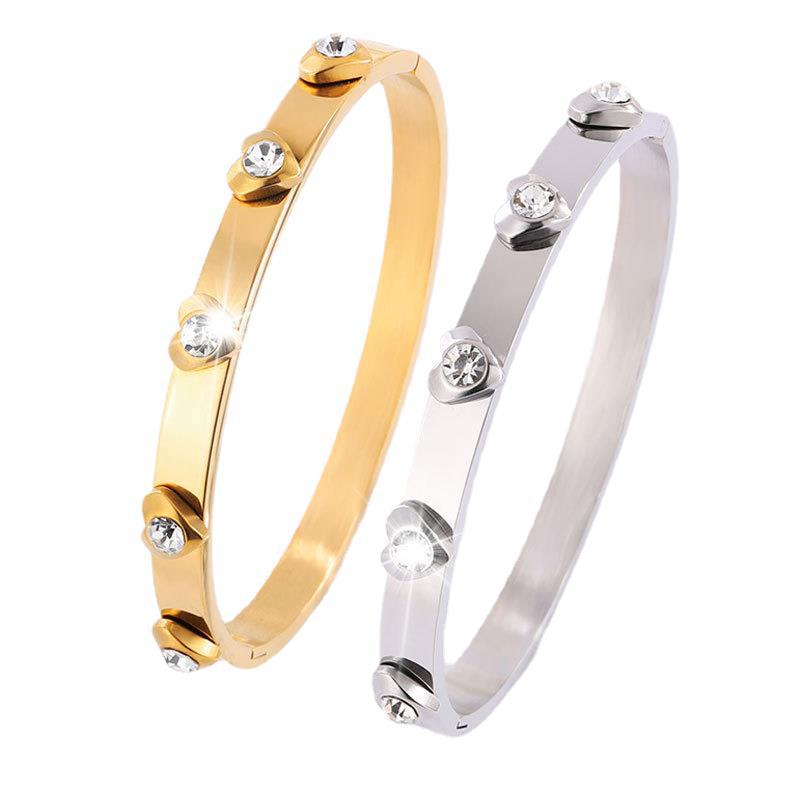 Raised Heart Shape With Diamond Light Luxury High-grade Bracelets
