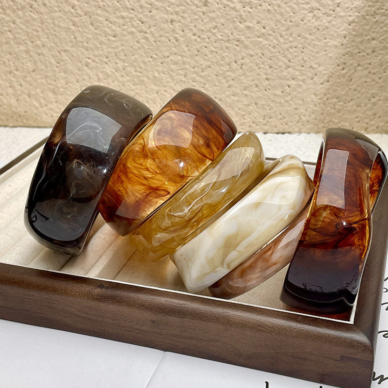 Women's Acetate Niche Irregular Acrylic Wide-brimmed For Design Bracelets