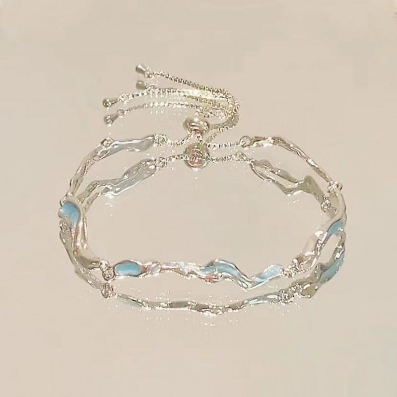 Pink Flower Zircon Light Luxury Minority Design Versatile Bracelets