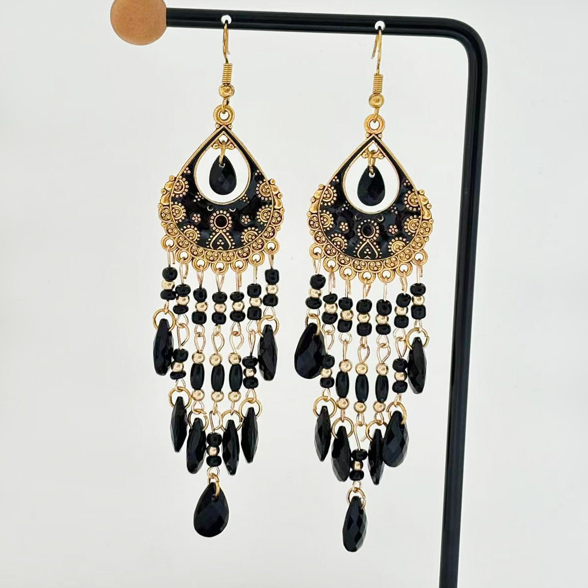 Women's Bohemian Seaside Holiday National Style Crystal Exaggerated Earrings