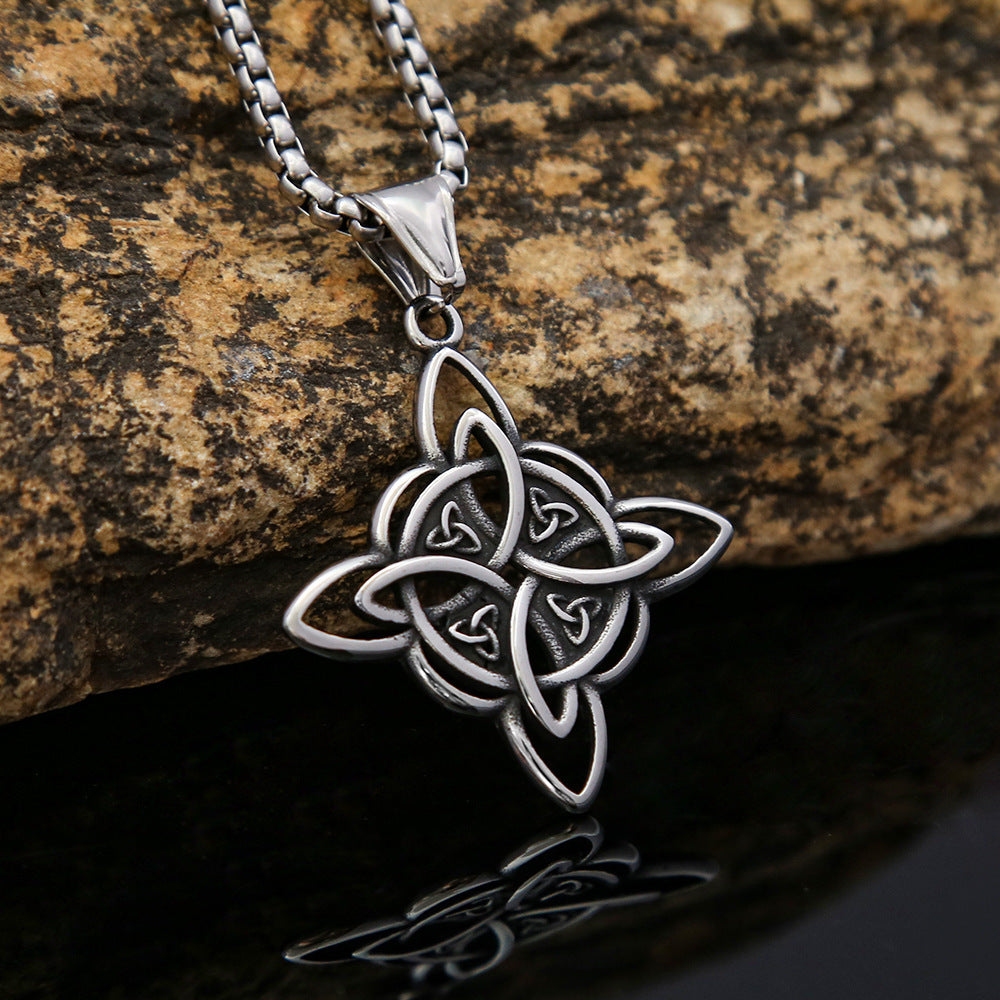 Men's Viking Celtic Knot Titanium Steel Fashion Retro Necklace