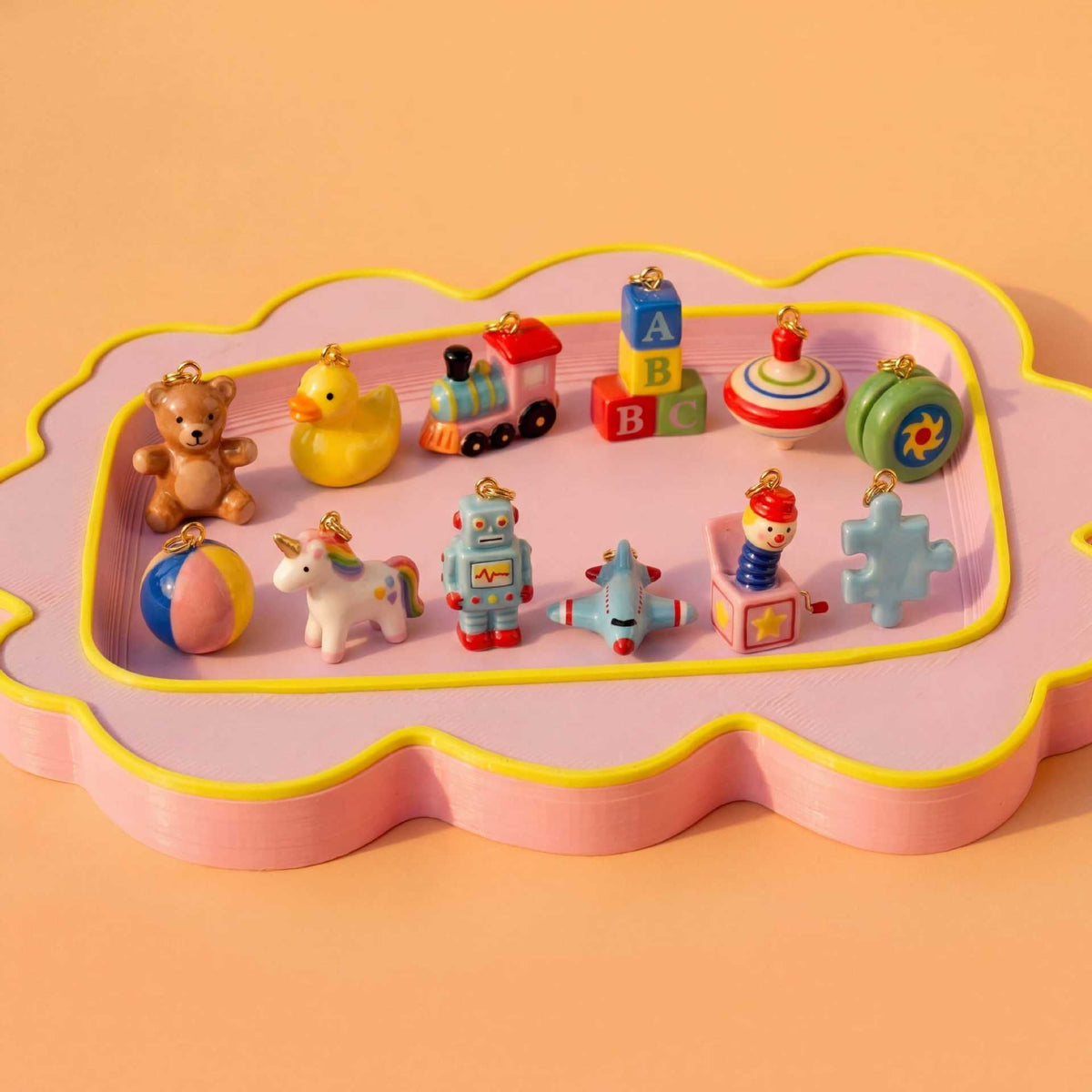 Cute Little Bear Duck Building Block Ball Furnace Pendant
