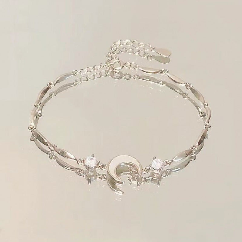 Pink Flower Zircon Light Luxury Minority Design Versatile Bracelets