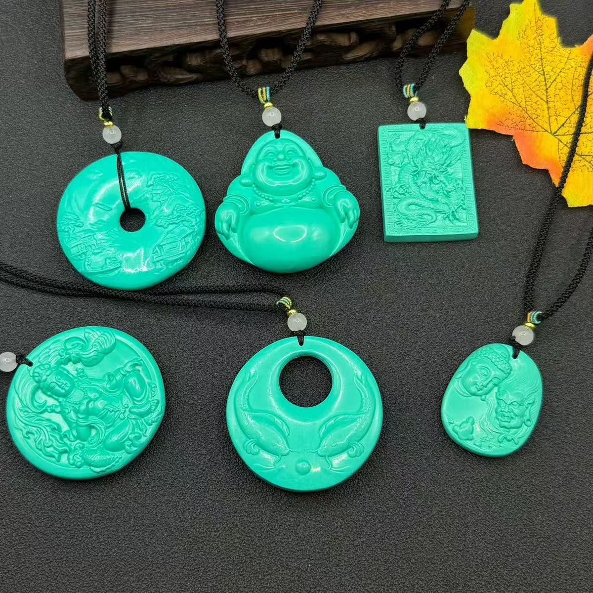 Broadcast Turquoise Magnesite Sculpture Buddha Crafts Ethnic Pendant