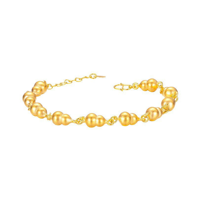 Ancient French Fu Lu Chinese Gourd Gold Plated High Sense Bracelets