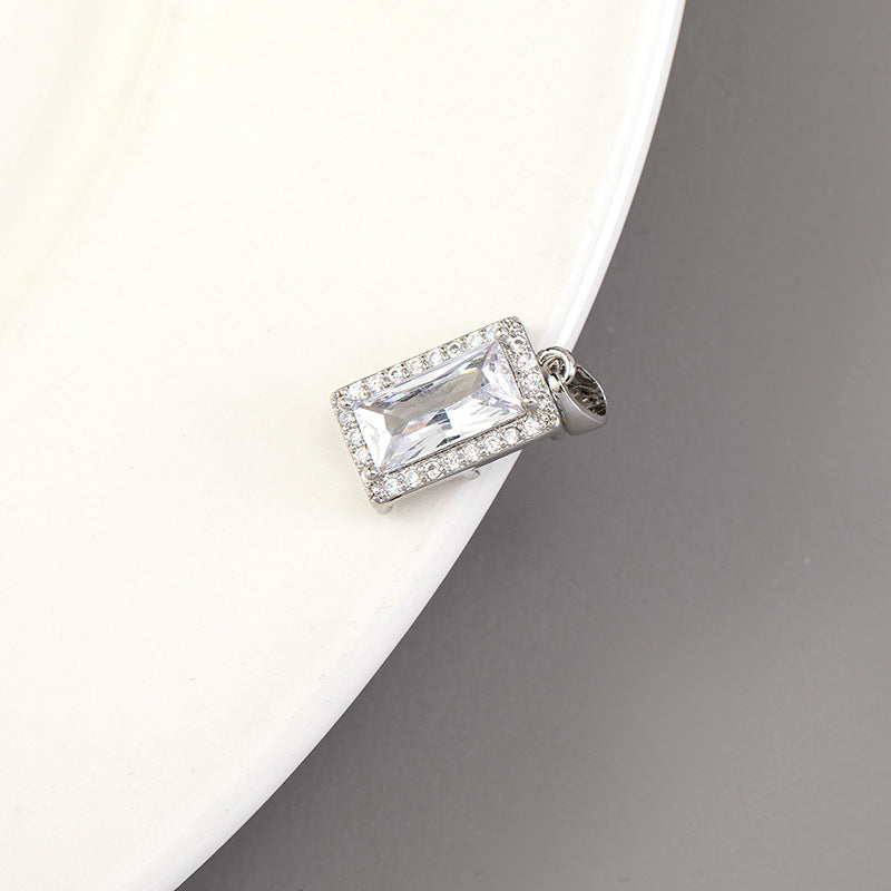 Cool Innovative Single Inlaid Square Gem Pendant