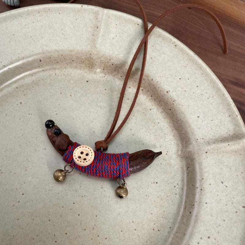 Pea Horn Sausage Dog Sweater Chain Fun Braid Rope Bell Pendants