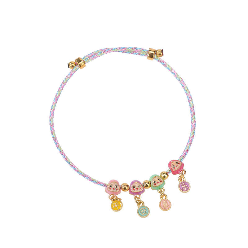 Dragon Boat Festival Colorful Alloy Adjustable Hand-woven National Style Carrying Bracelet
