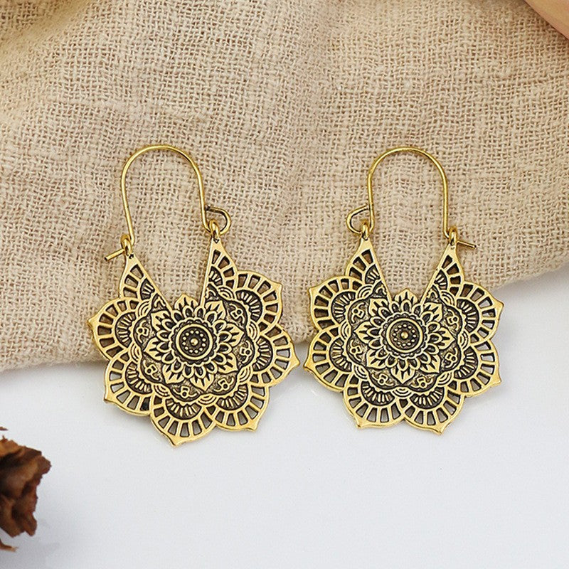 Ethnic Style Round Simple Retro National Earrings