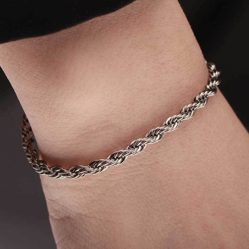 Men's Stainless Steel Hemp Flowers Chain Hip Hop Neutral Titanium Necklace