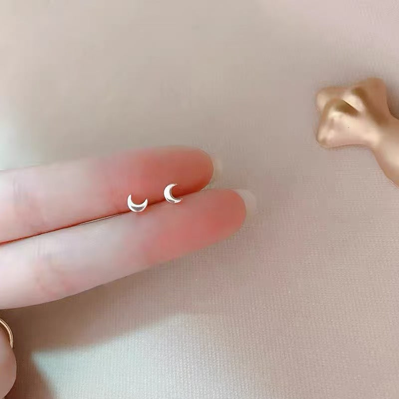 High-grade Bow Small Sier-plated Geometric Korean Earrings