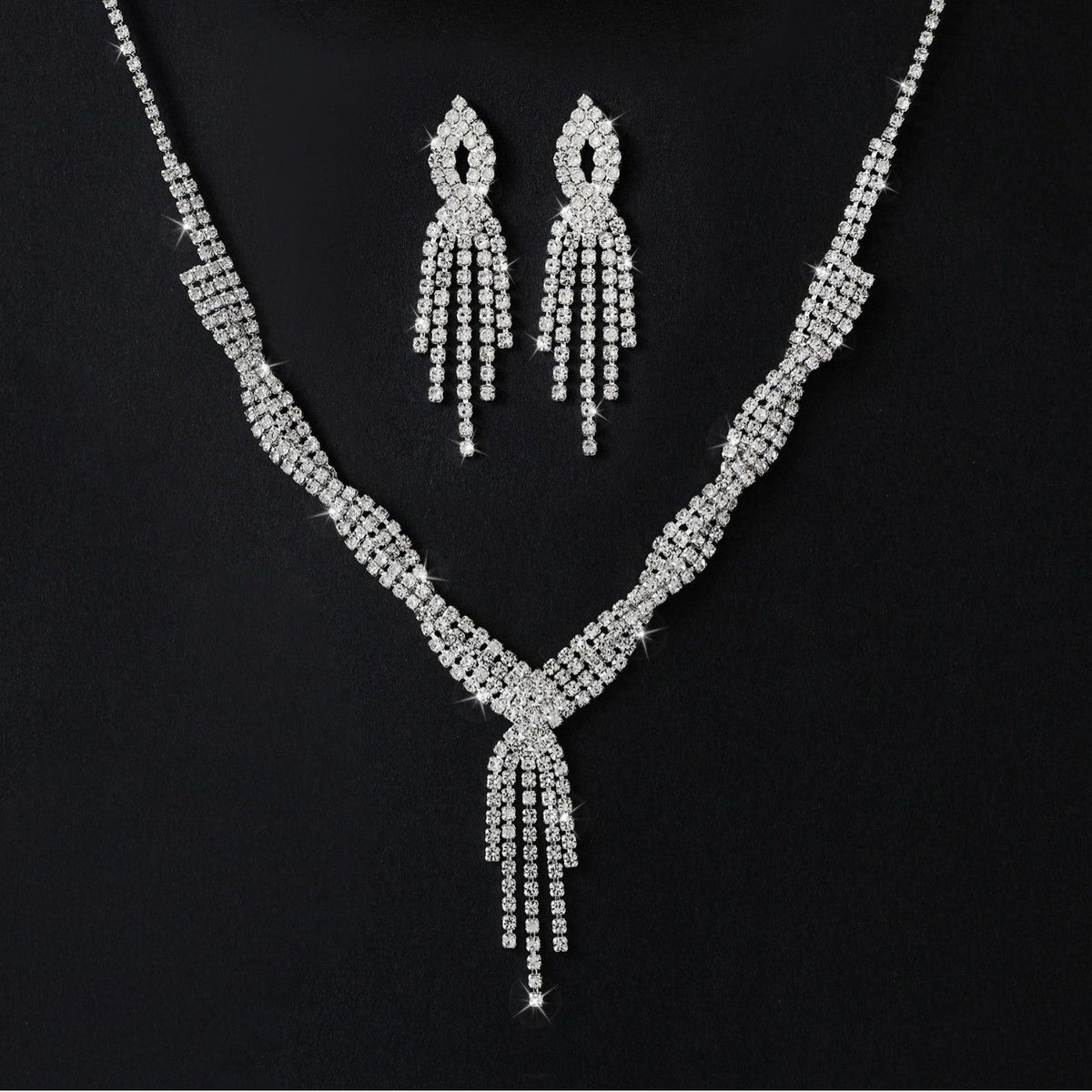 Fashion Tassel Female Three-piece Suit Bridal Jewelry Set