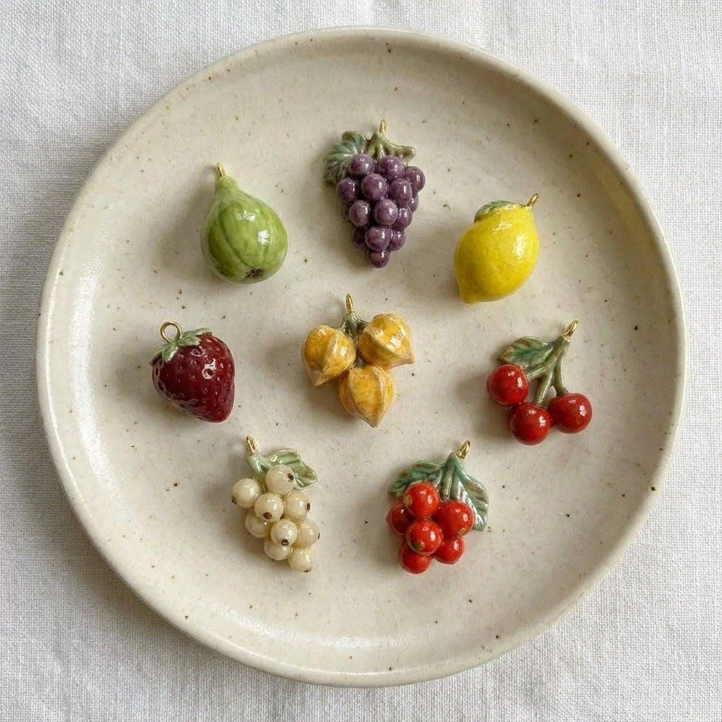 Color Fruit Series Grape Lemon Orange Dripping Type Accessory Retention Pendants