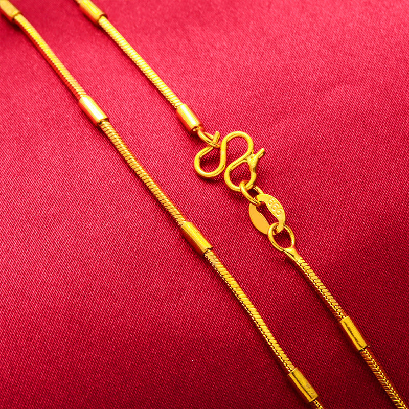 Gold Vietnam Placer Box Chain Bag Beads Clavicle Combination Live Necklace